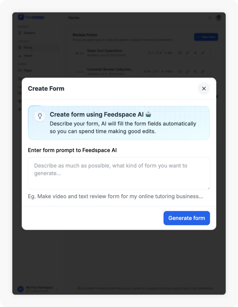 Create templates with Feedspace